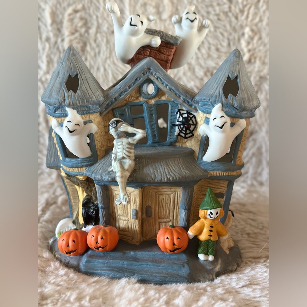 Retired PartyLite Halloween Ceramic Candle Holder
